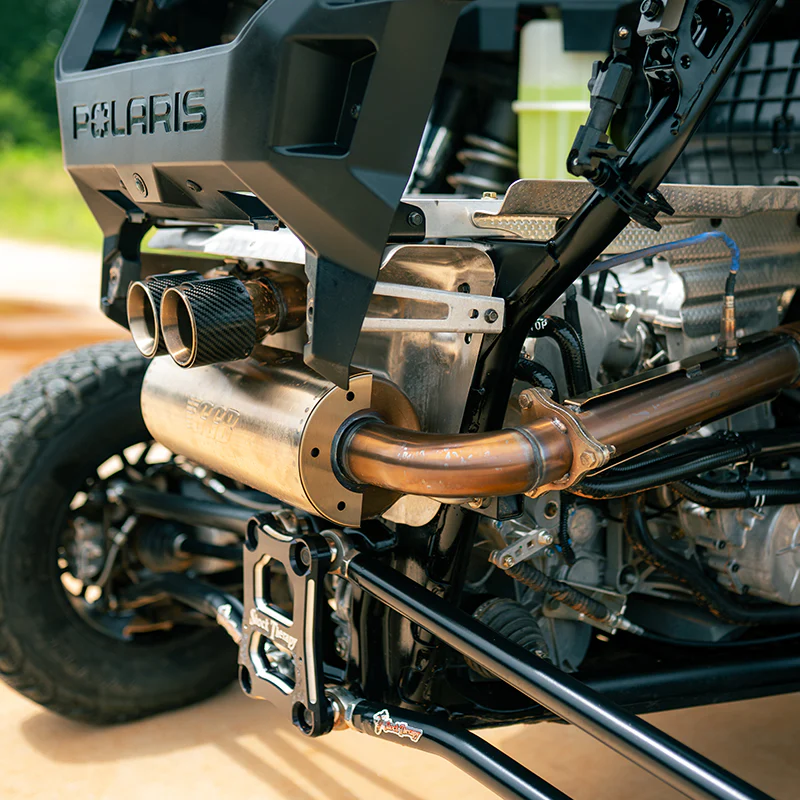 2020-2025 Polaris RZR Pro XP/XP4 Turbo Center Exit Sport Pro Dual Tip Muffler - Image 3
